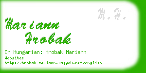 mariann hrobak business card